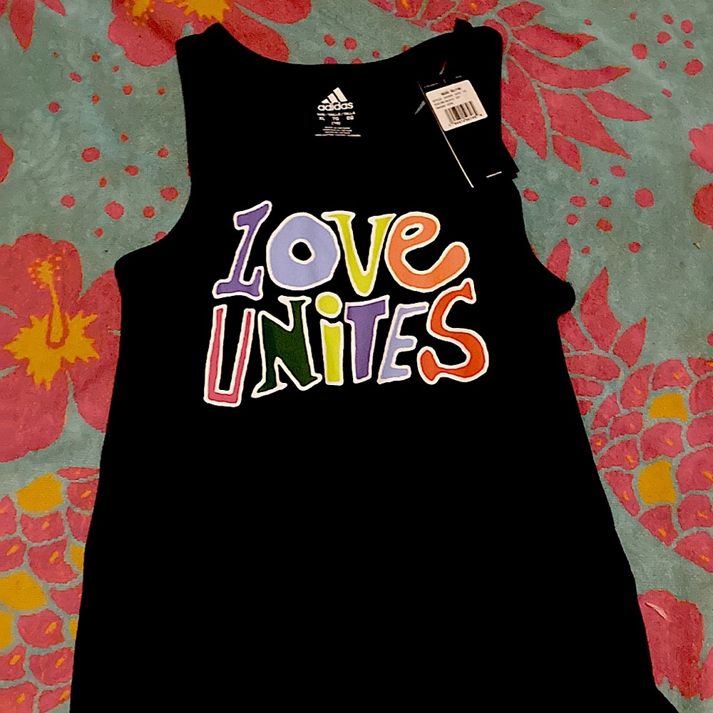 Adidas short sleeve love unites shirt